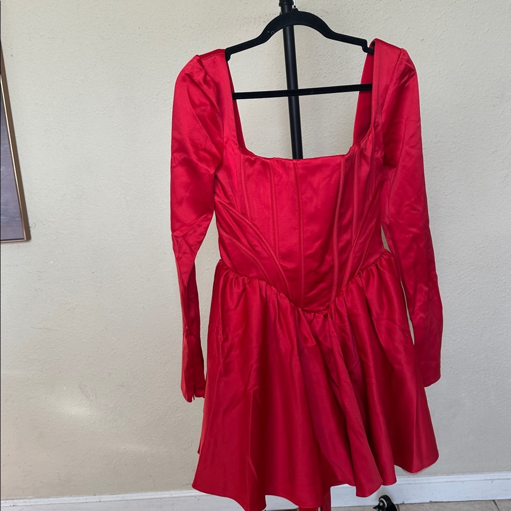 House of CB Red Long Sleeve Dress - Picture 8 of 11